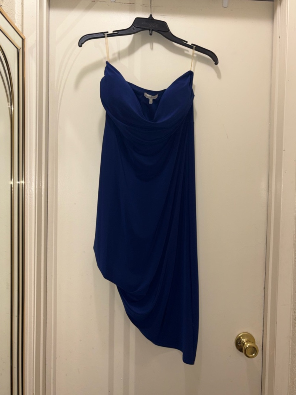 Charlotte Russe Strapless Draped Cowl Dress - Royal Blue